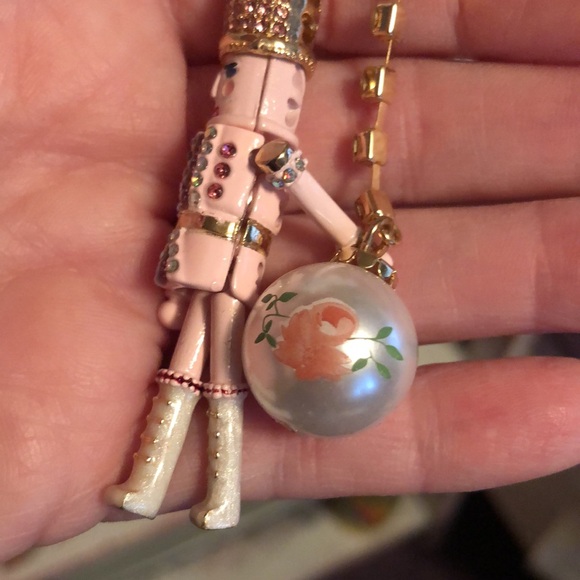 NWT Sparkly Rhinestone BETSEY JOHNSON Pink Nutcracker Jeweled  Holiday Earrings - Picture 6 of 17